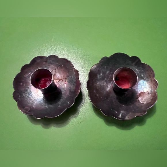 Jensen Other - MCM Denmark silver plated candle holders pair set 2 A/5 CHR JENSEN marked